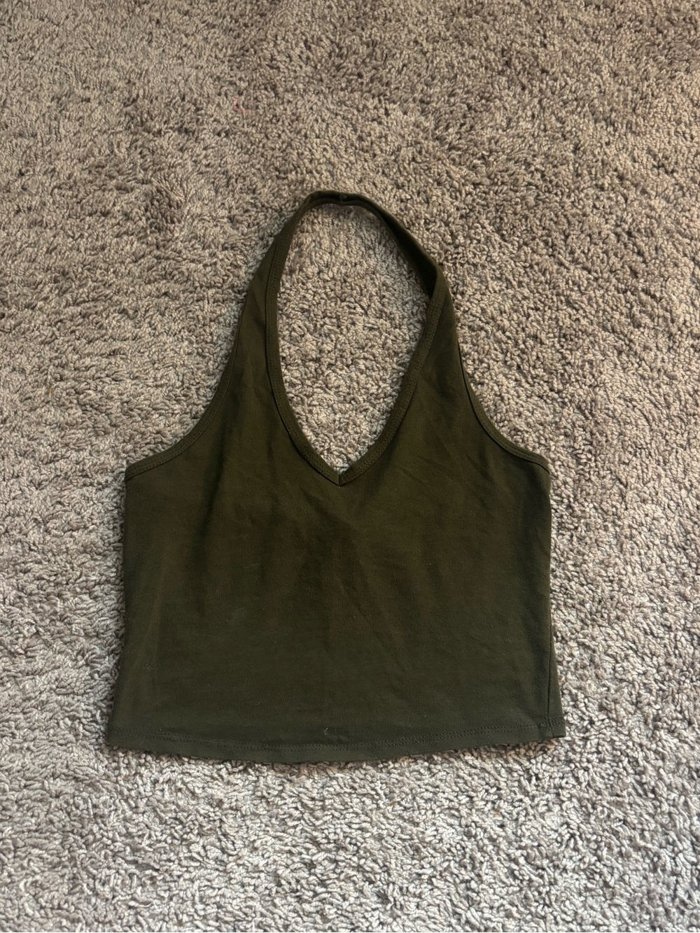 🌸 4 for $10 🌸 Olive V-Neck Halter Crop Top
